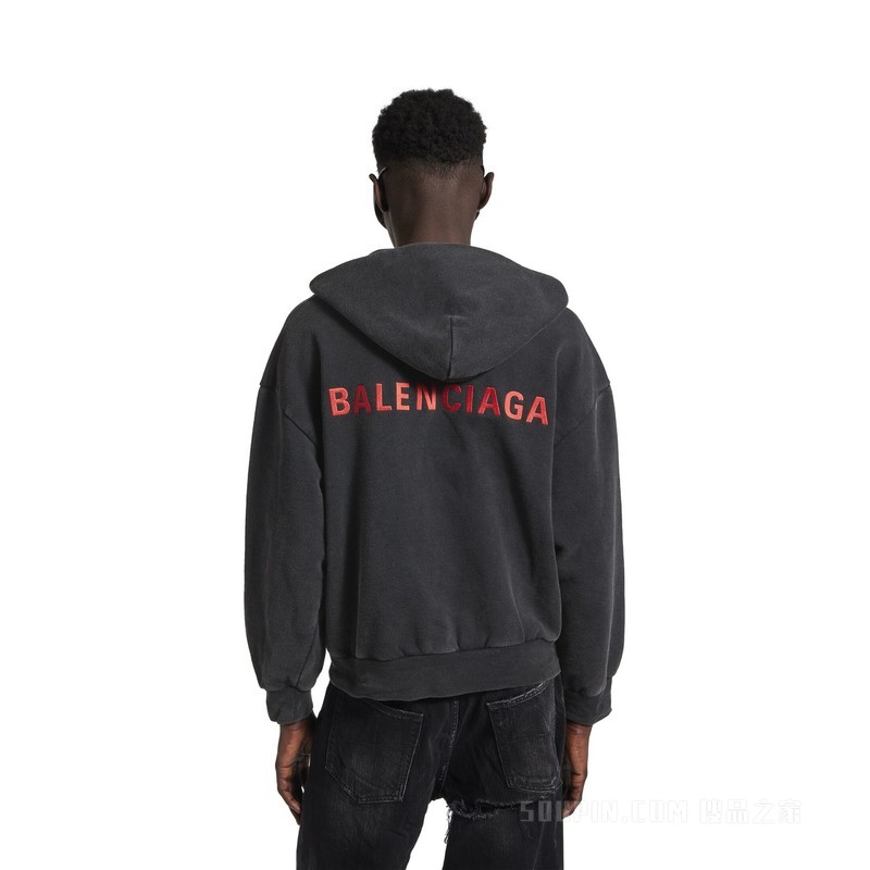 BALENCIAGA BACK HOODIE常规版型拉链连帽卫衣