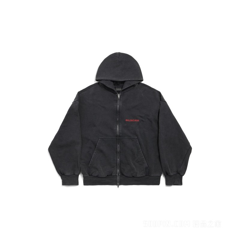 BALENCIAGA BACK HOODIE常规版型拉链连帽卫衣