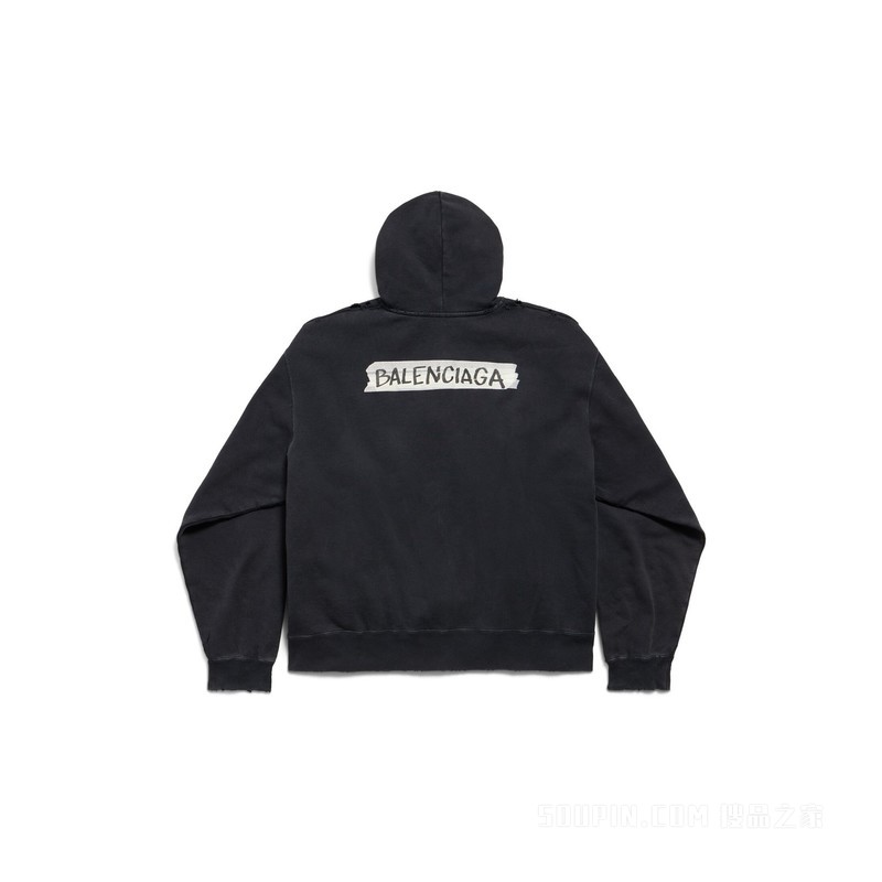 MASKING TAPE HOODIE廓形拉链连帽卫衣