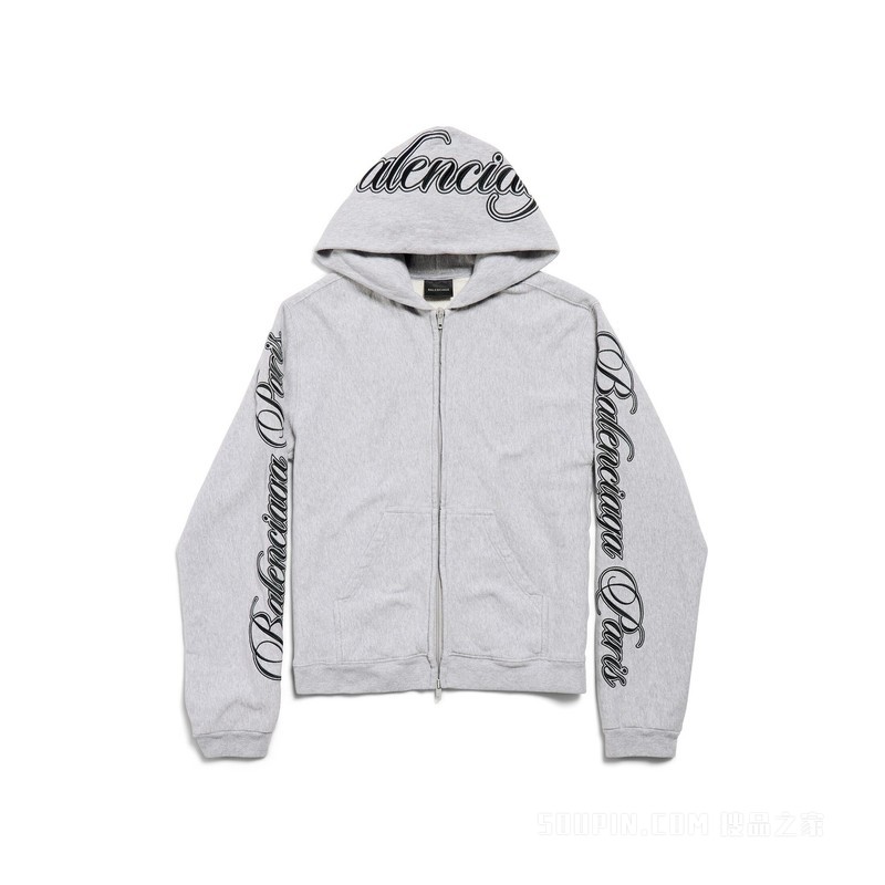 CURSIVE HOODIE常规版型拉链连帽卫衣