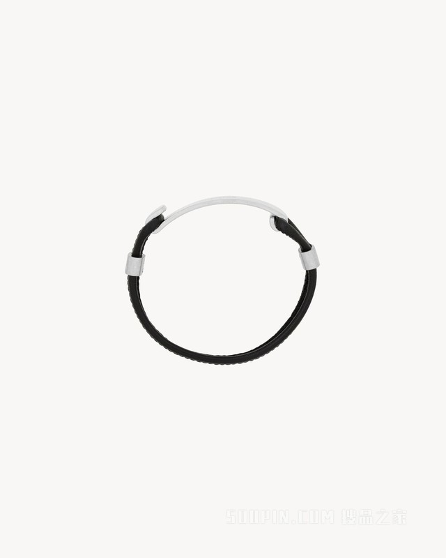 皮革和金属SAINT LAURENT ID手链