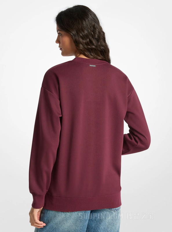 贴布绣圆领套头上衣