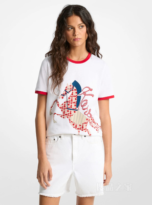 棉质印花圆领短袖T恤