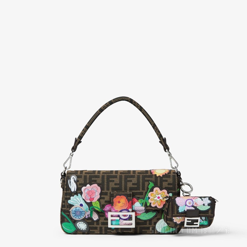 Fantastic FENDI Future Nano Baguette挂饰 贴花FF提花布料挂饰