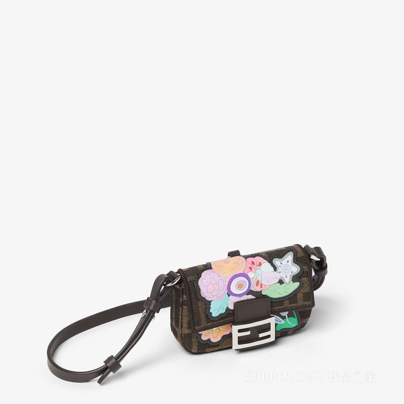 Fantastic FENDI Future Nano Baguette挂饰 贴花FF提花布料挂饰