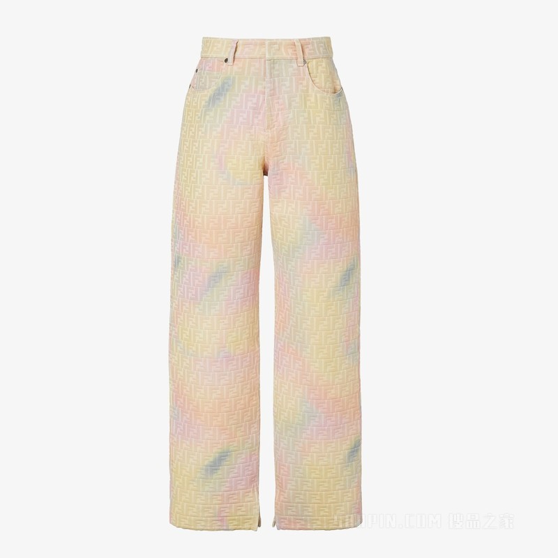 Fantastic FENDI Future 长款牛仔裤 拼色FF牛仔长裤