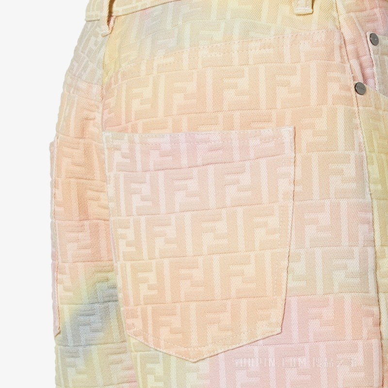 Fantastic FENDI Future 长款牛仔裤 拼色FF牛仔长裤