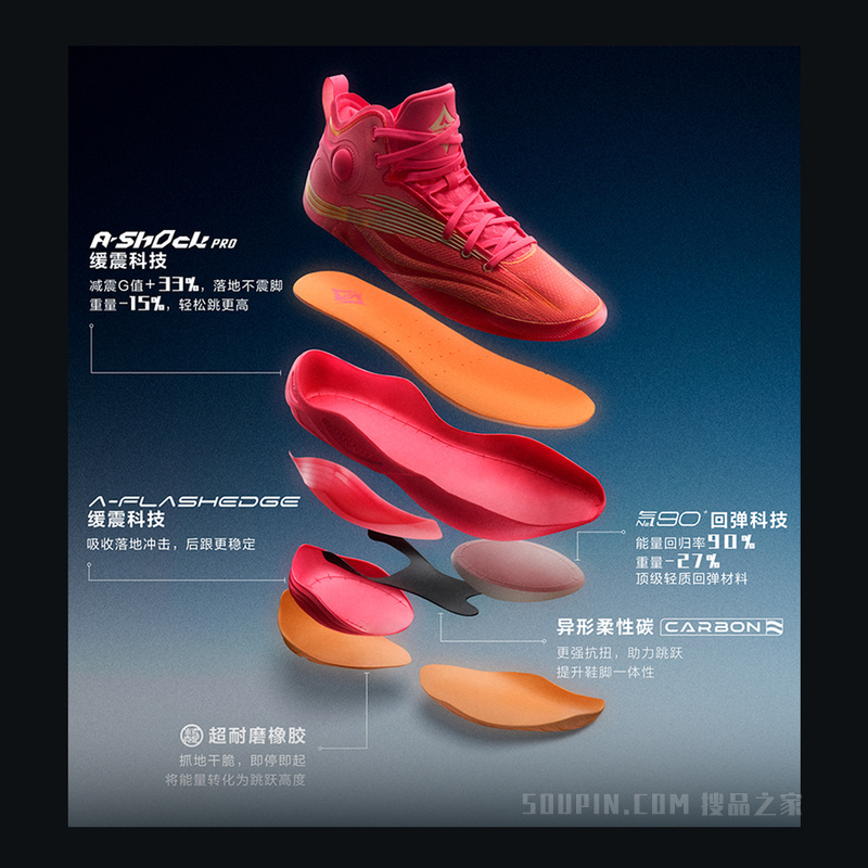 安踏天际3代PREMIUM高帮保护缓震回弹男子篮球鞋