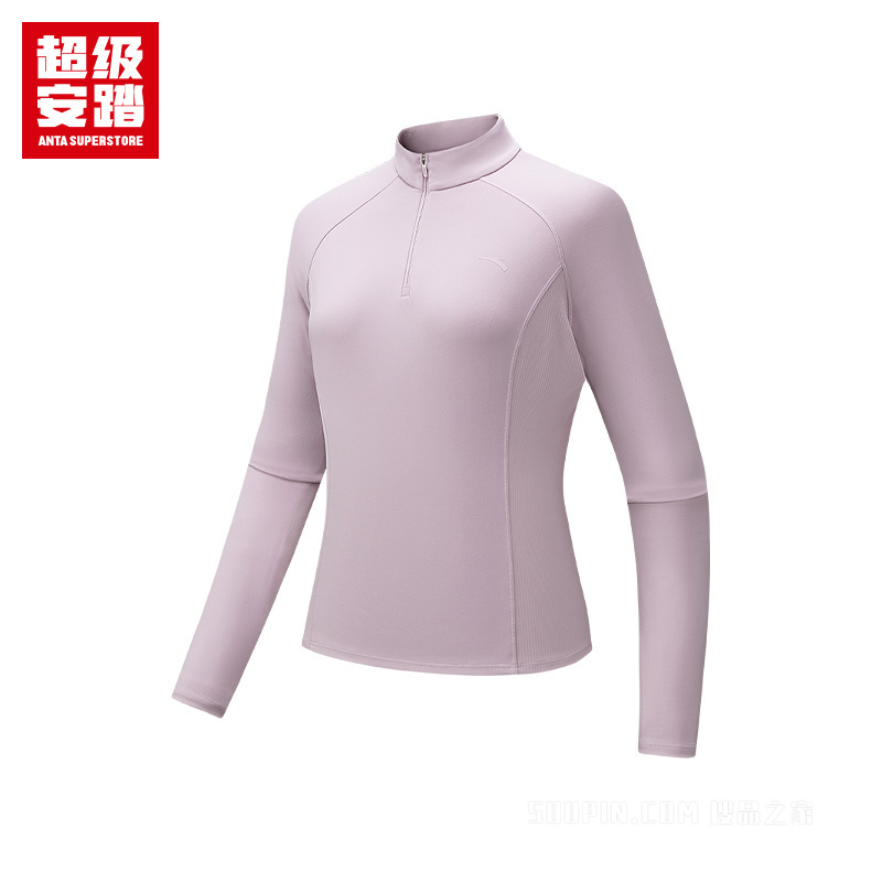 超级安踏训练女子轻暖绒长袖针织衫