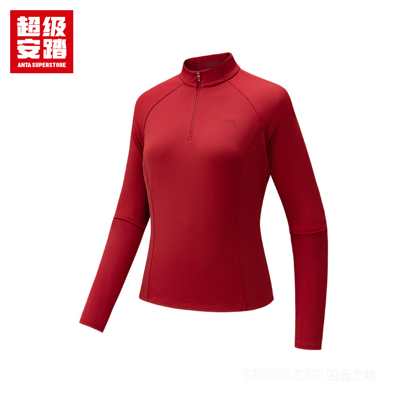 超级安踏训练女子轻暖绒长袖针织衫