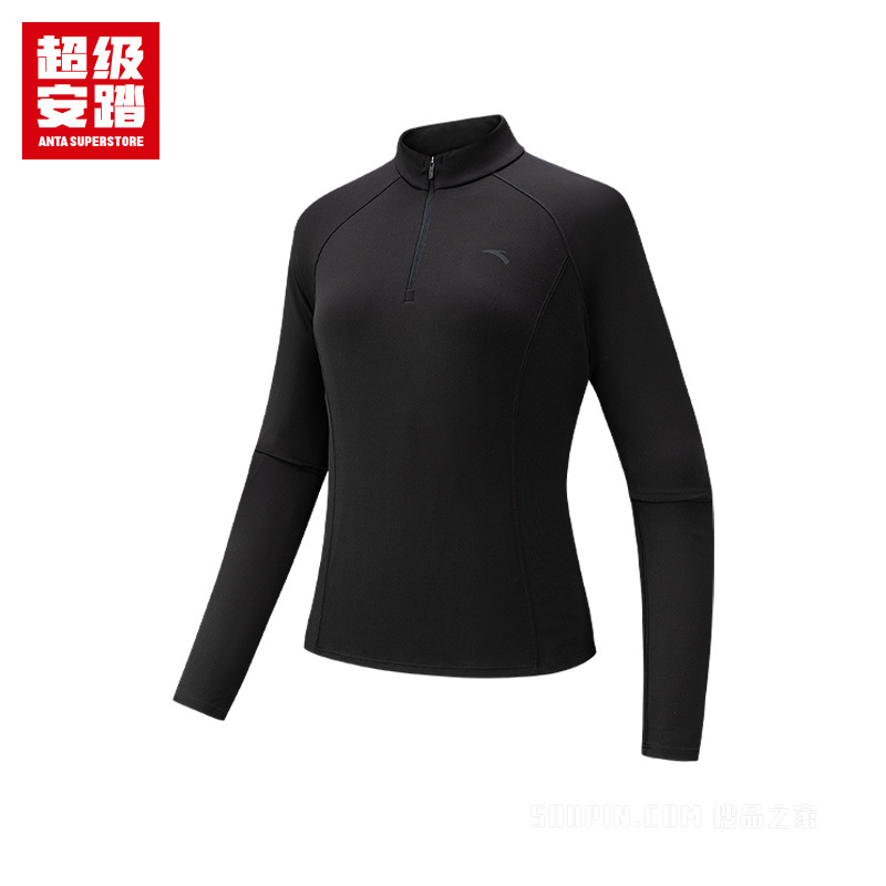超级安踏训练女子轻暖绒长袖针织衫
