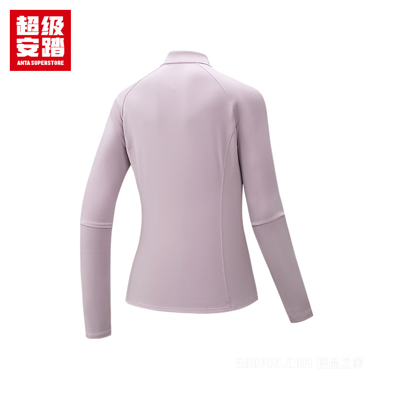 超级安踏训练女子轻暖绒长袖针织衫