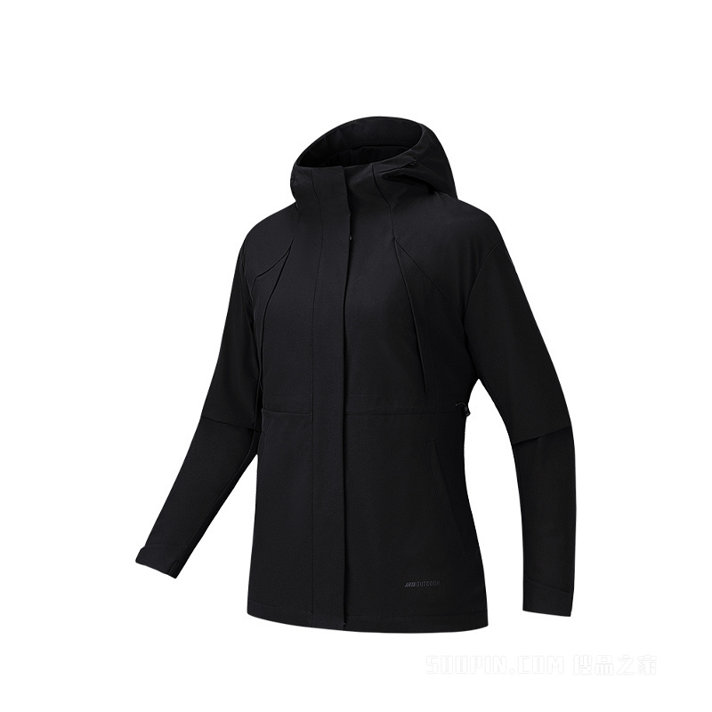 安踏户外露营女子防泼水厚外套