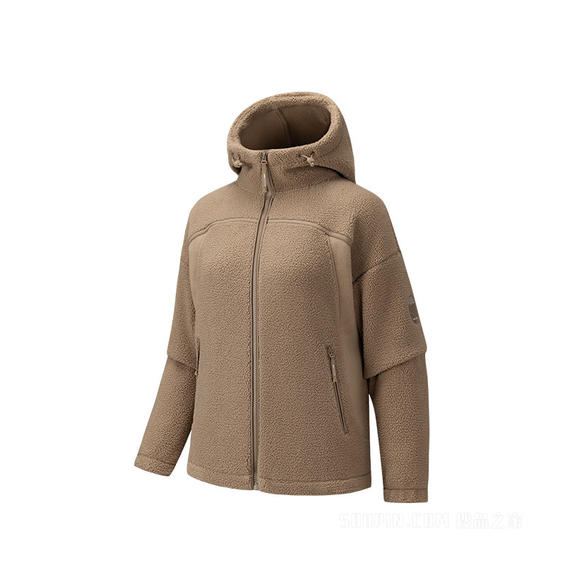 安踏户外露营羊暖绒女子加绒运动外套