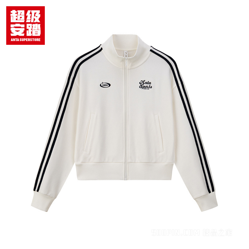 超级安踏运动复古女子针织运动外套