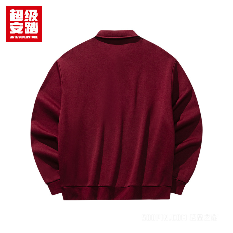 超级安踏运动复古女子密暖绒套头卫衣