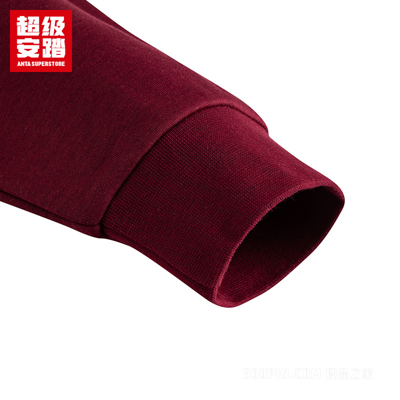 超级安踏运动复古女子密暖绒套头卫衣