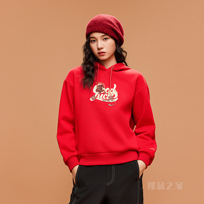 安踏好事发生女子连帽卫衣