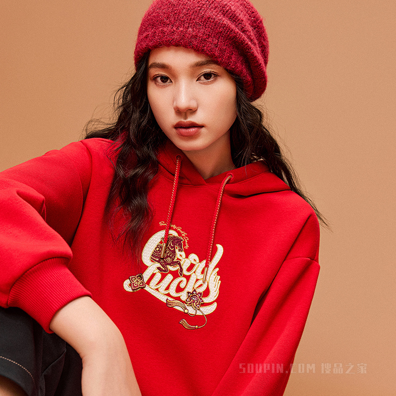 安踏好事发生女子连帽卫衣