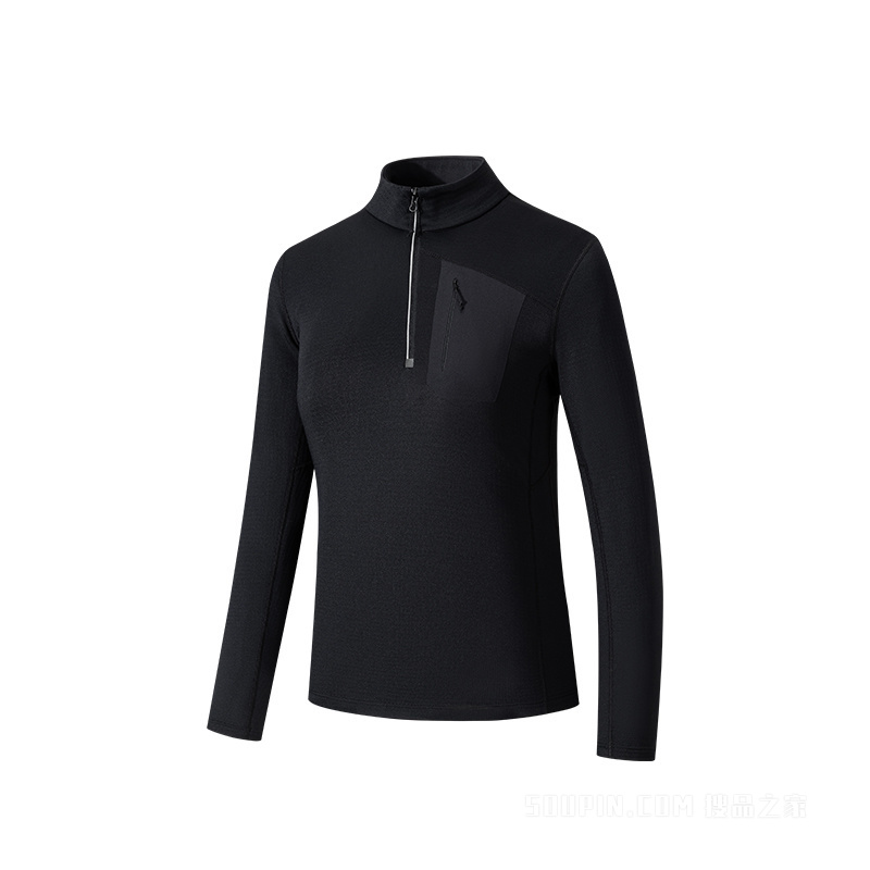 安踏冠军徒步女子密暖绒长袖针织衫