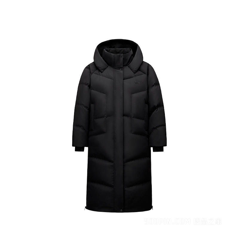 安踏「六度芯羽绒服」运动复古防泼水防风女子长款羽绒服
