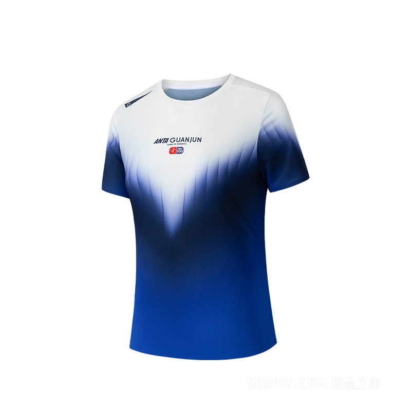 安踏冠军越野跑女子吸湿速干短袖针织衫