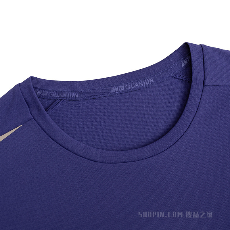 安踏冠军越野跑女子吸湿速干短袖针织衫