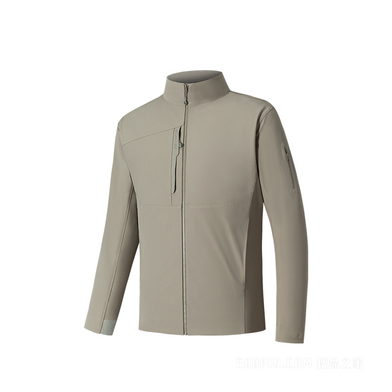 安踏冠军徒步男子密暖绒防风透湿加厚梭织外套