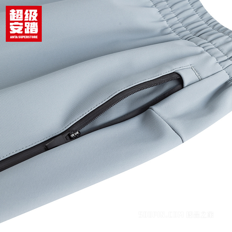 超级安踏训练男子轻暖绒针织运动长裤