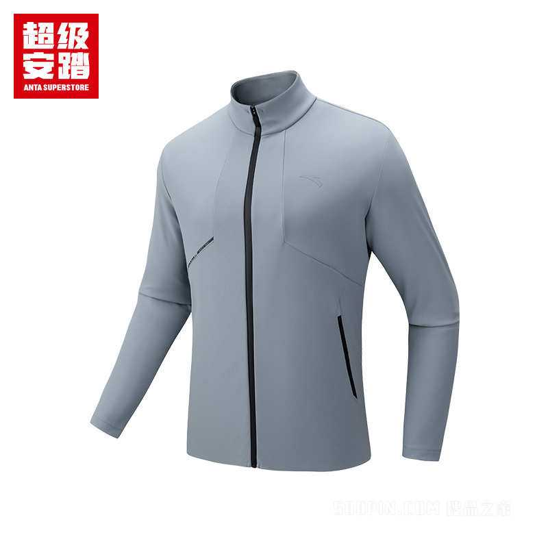 超级安踏训练男子轻暖绒针织运动外套