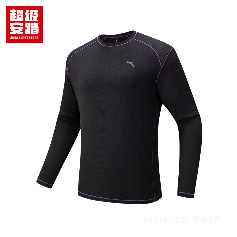 超级安踏徒步男子吸湿速干长袖针织衫
