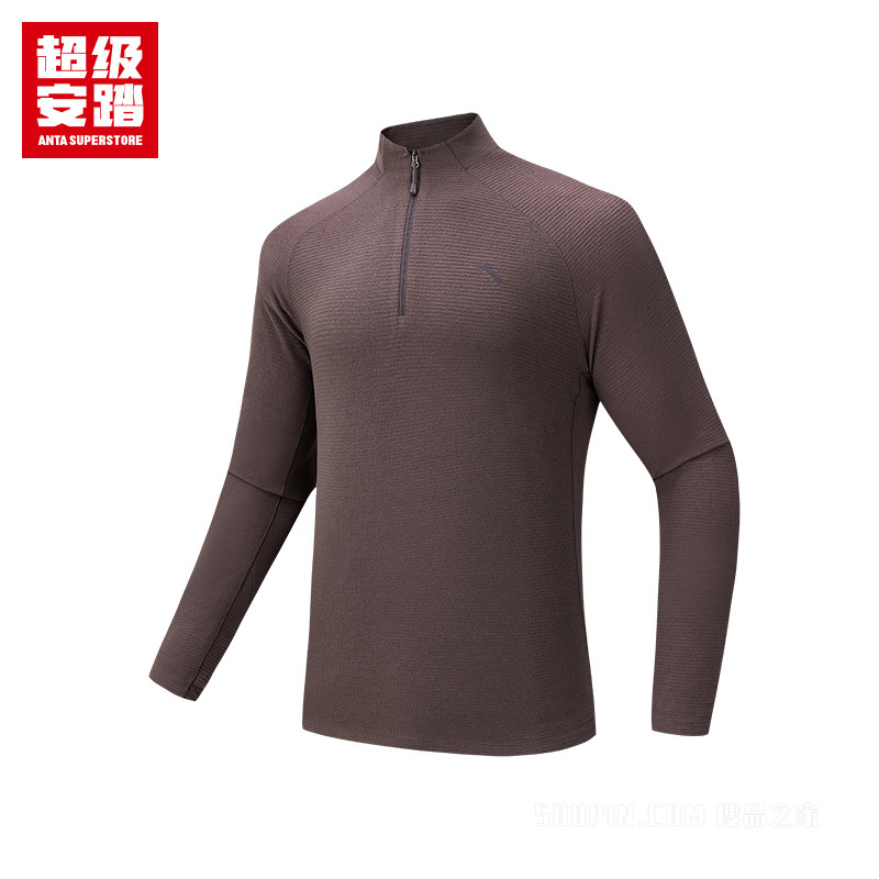 超级安踏徒步男子密暖绒长袖针织衫