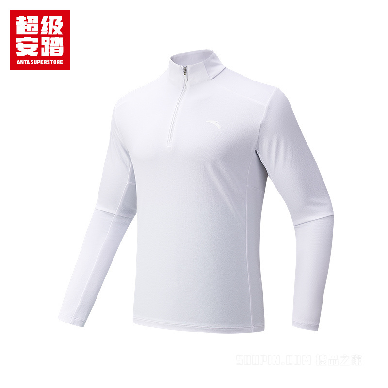 超级安踏训练男子吸湿速干长袖针织衫