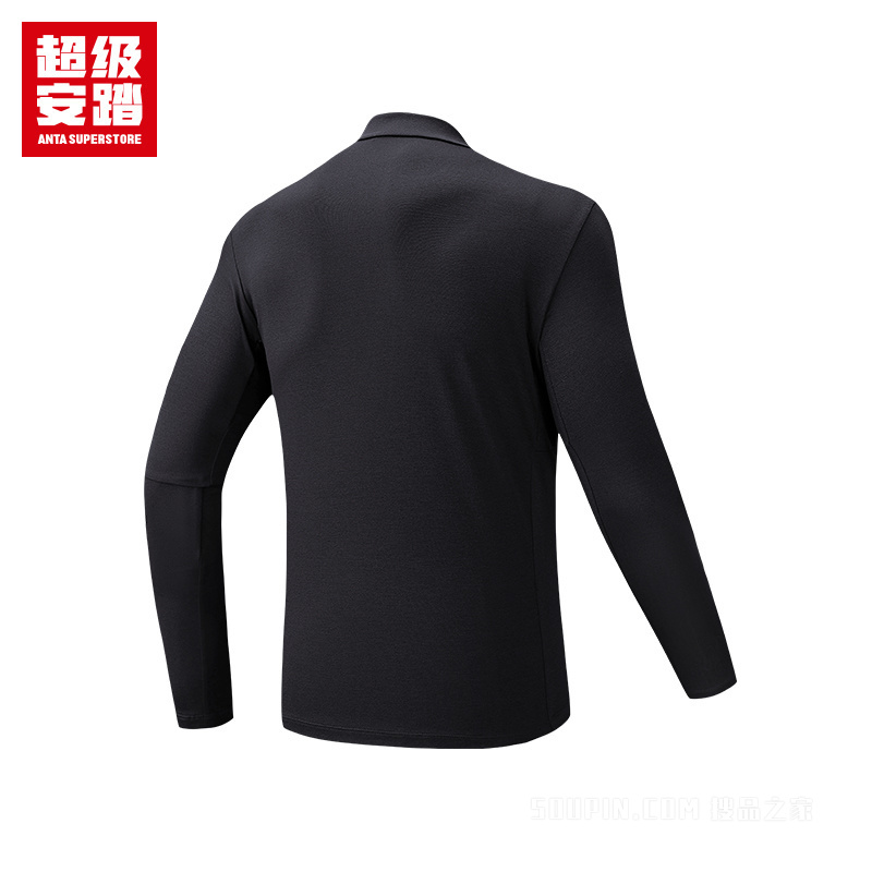 超级安踏训练男子吸湿速干长袖针织衫