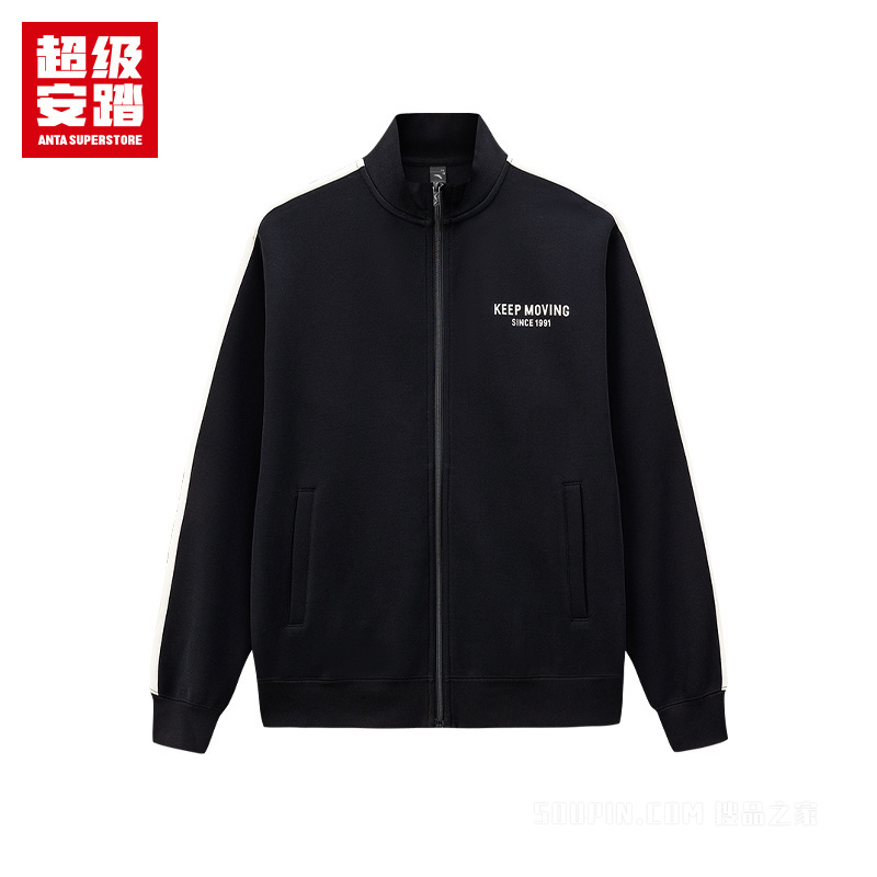 超级安踏运动复古男子针织运动外套