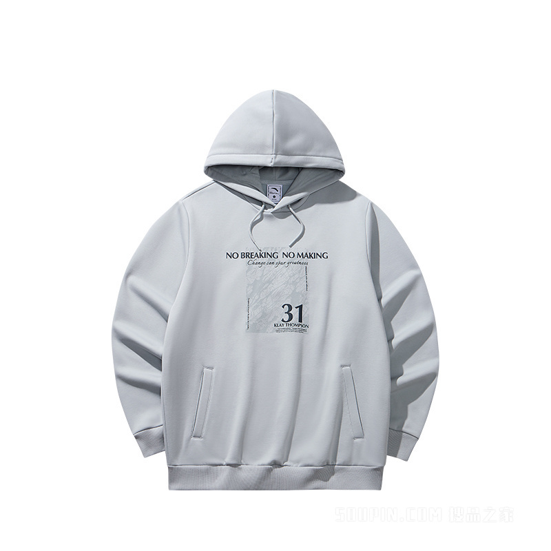 【汤普森同款】安踏KT男子弹力动型科技连帽卫衣