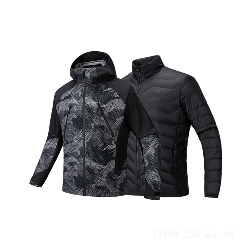 安踏×国家地理联名「风暴甲」男子防泼水冲锋衣两件套