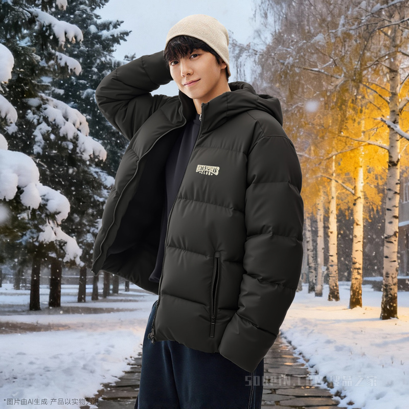 安踏运动复古防泼水男子羽绒服