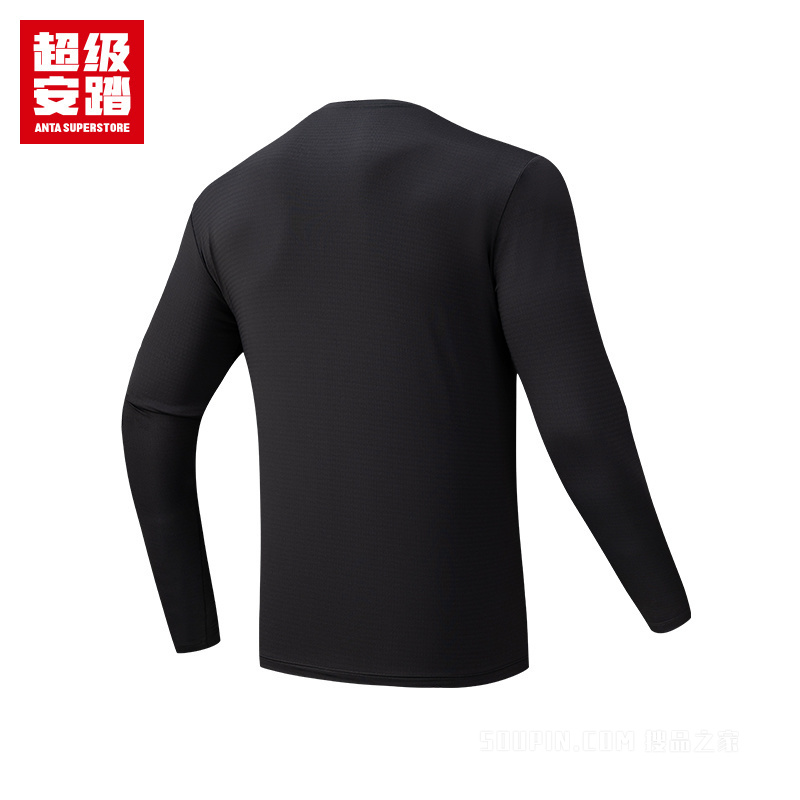 超级安踏训练男子吸湿速干长袖针织衫