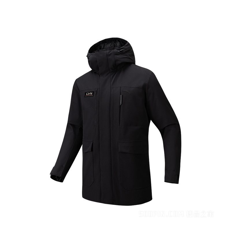 安踏「六度芯羽绒服」综训系列ANTACHN防泼水男子中长款冰甲羽绒