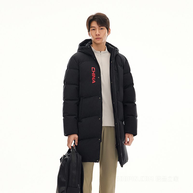 安踏「六度芯羽绒服」综训系列ANTACHN防泼水防风男子中长款冰甲羽绒