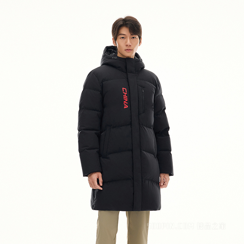 安踏「六度芯羽绒服」综训系列ANTACHN防泼水防风男子中长款冰甲羽绒