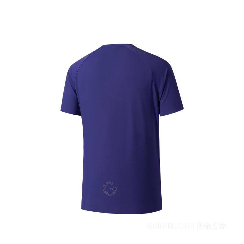 安踏冠军越野跑男子吸湿速干短袖针织衫