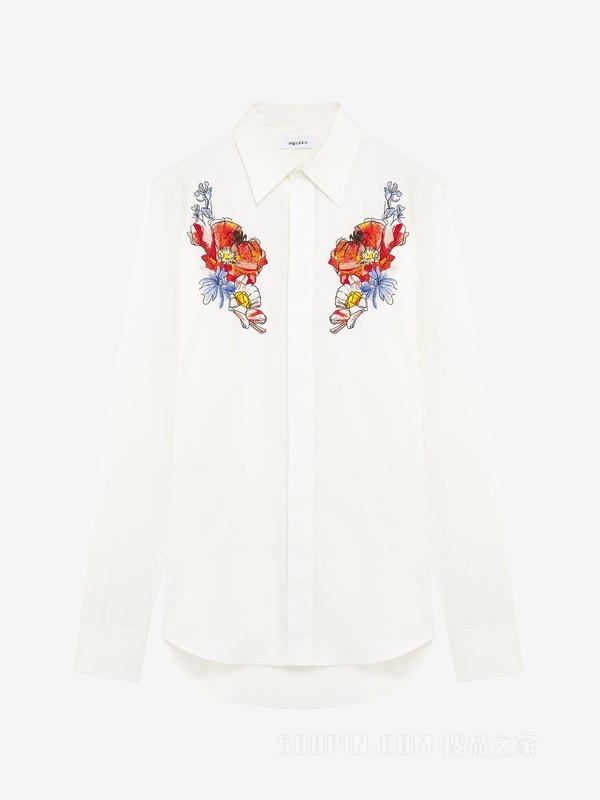 草甸花卉刺绣衬衫