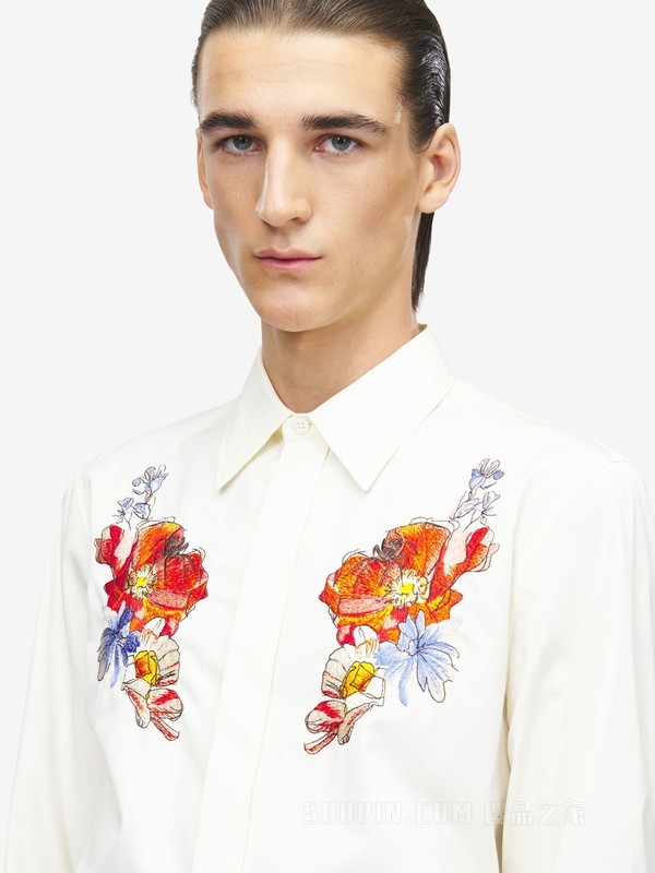草甸花卉刺绣衬衫