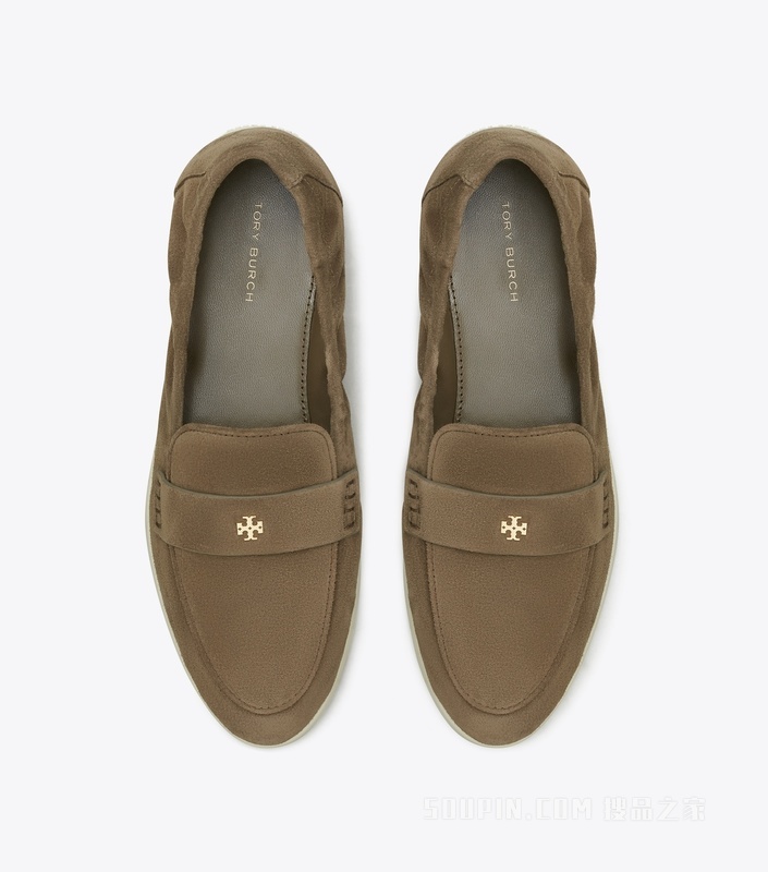 运动风芭蕾乐福鞋 焦芝麻色