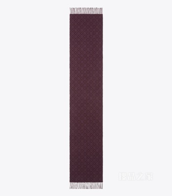 【马年特别系列】T Monogram 提花围巾 巧克力色