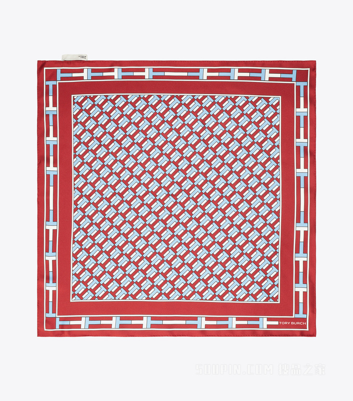 【礼物】双T Logo纹饰丝巾 红色