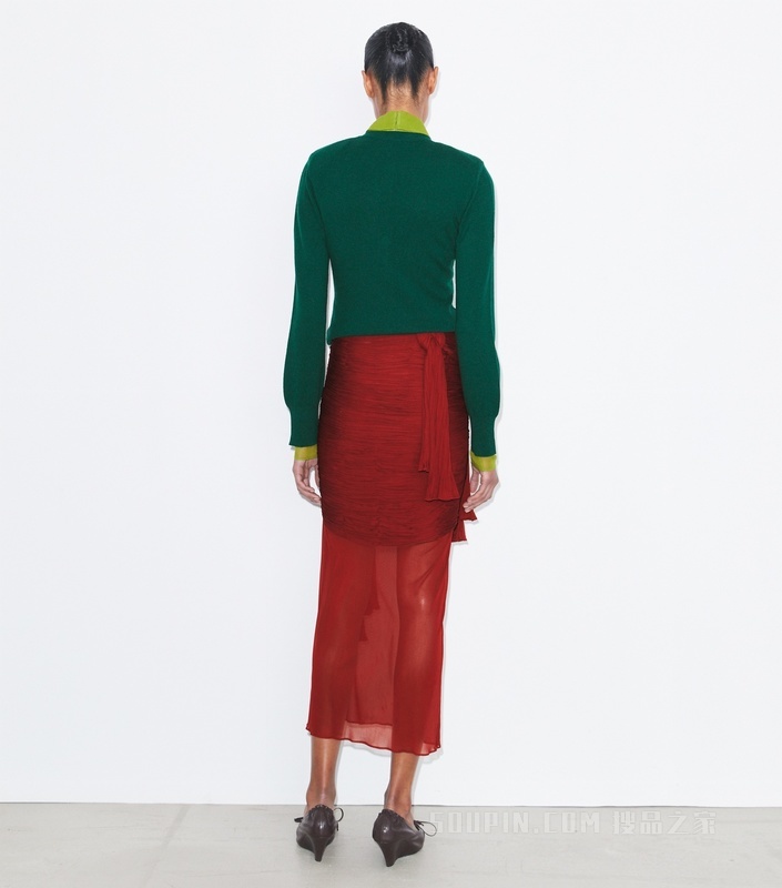 羊毛开衫 深绿色