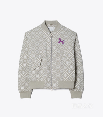 【马年特别系列】T Monogram 提花飞行员外套 浅灰色